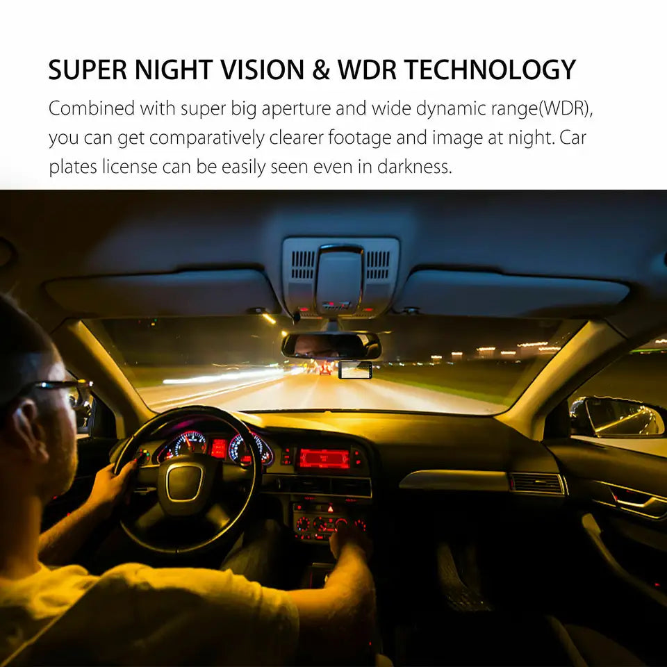 Cámara de vehículo con pantalla táctil para coche, grabador de vídeo con lente Dual HD 1080P