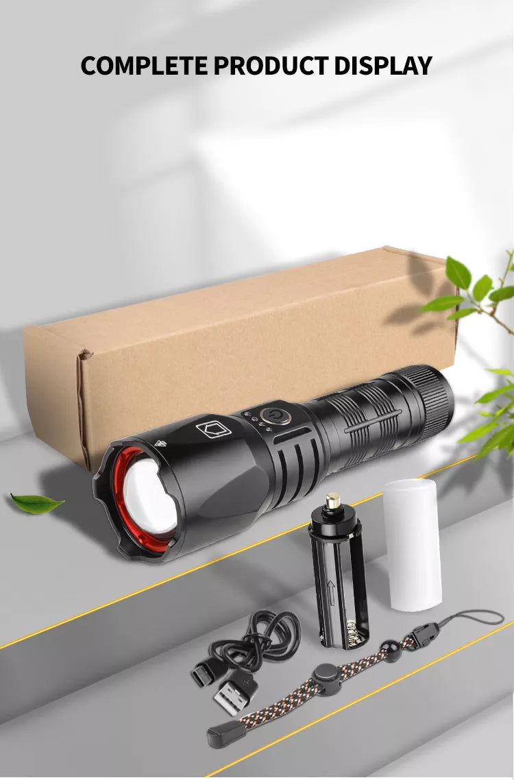Linterna LED Recargable, 30W, 2000 lúmenes, recargable