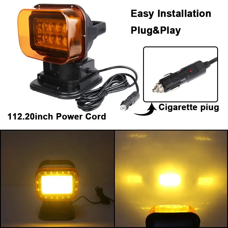 Luz Led de trabajo magnética 12V, reflector de 360 grados para coche, SUV.