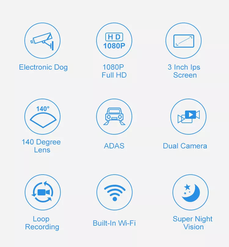Cámara de vehículo Full HD 1080P, WiFi, GPS, Dvr.