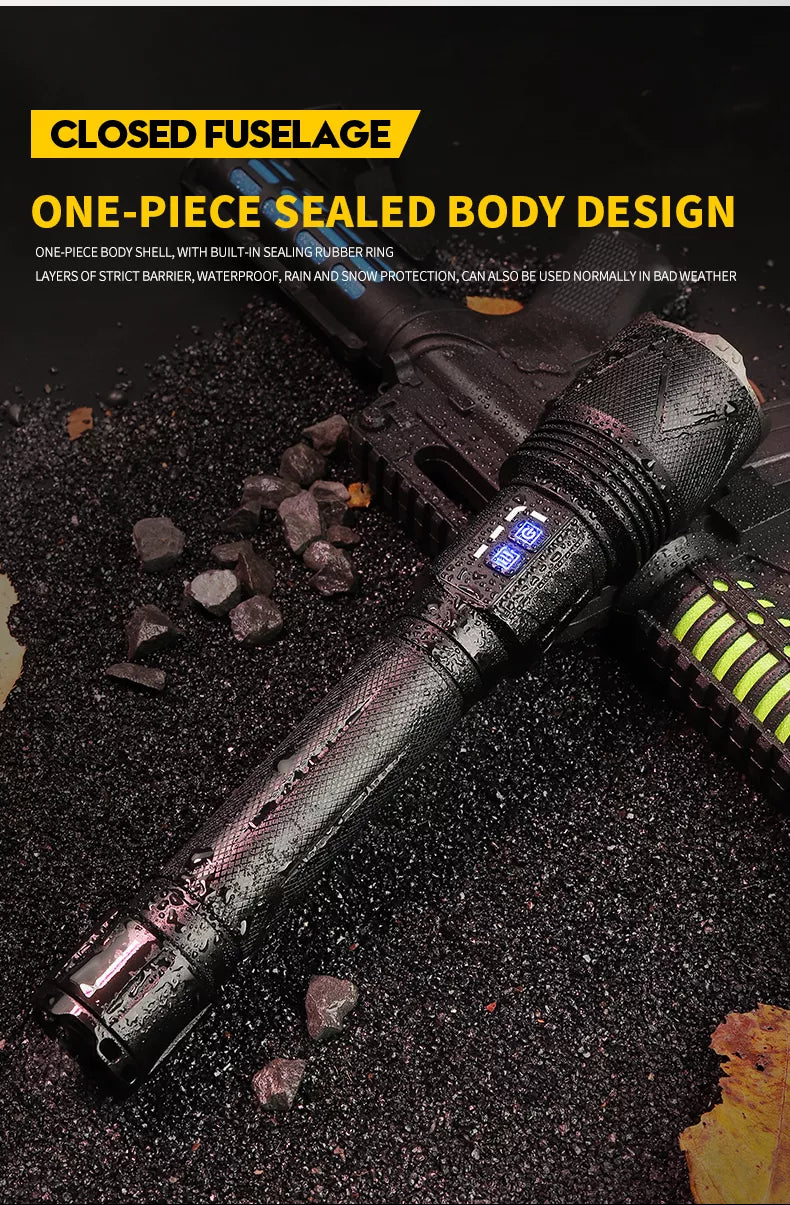 Linterna LED potente de 36 núcleos, 8000 Lumines, recargable