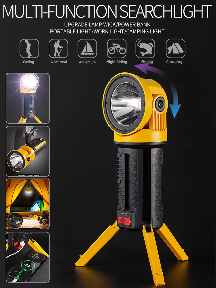 Lámpara Led de 2800 lúmenes, recargable, impermeable.