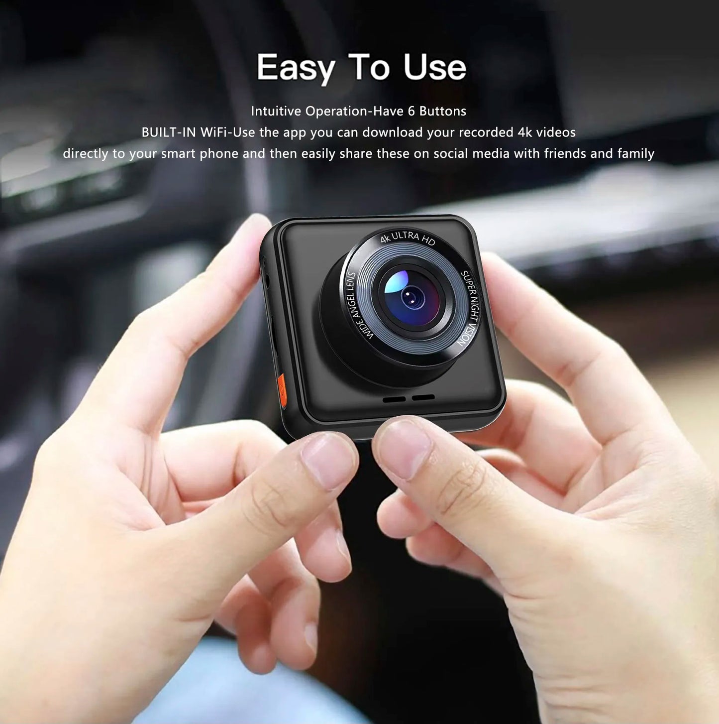 Cámara para vehículo 4K ultra HD, con GPS