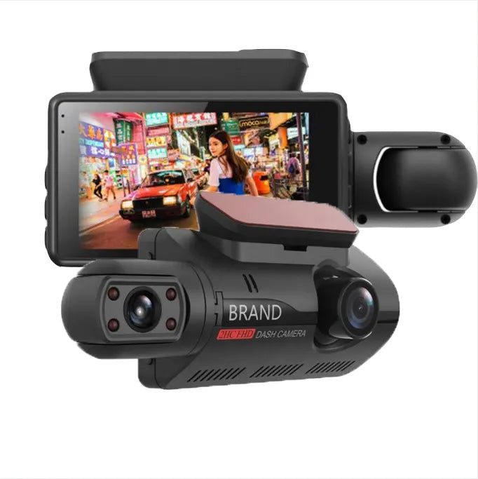 Cámara con lente para vehículo, grabadora de vídeo dvr frontal y trasera,  inalámbrica