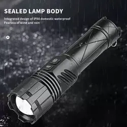 Linterna LED Recargable, 30W, 2000 lúmenes, recargable
