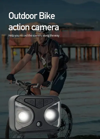 Cámara de visión trasera para bicicleta 1080P, con luz impermeable.