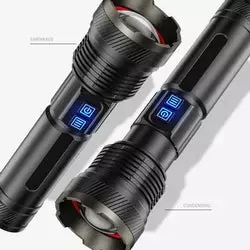 Linterna LED Recargable de 30w con carga USB, 1500 lumines